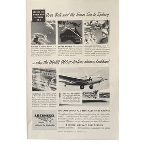 Vintage 1939 Lockheed Bali and The Timor Sea Ad Advertisement